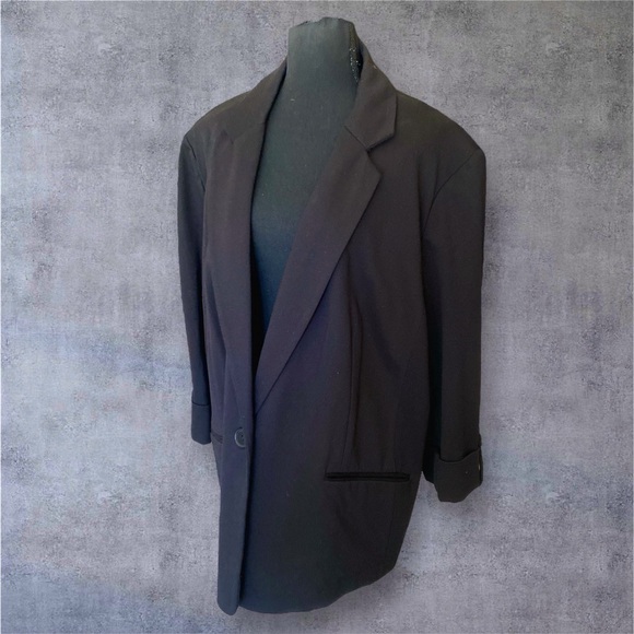 AK COLLECTION (ANNE KLEIN) Blazer Oversized Plus Size 3X Black Single ButtonNWT - Picture 15 of 15